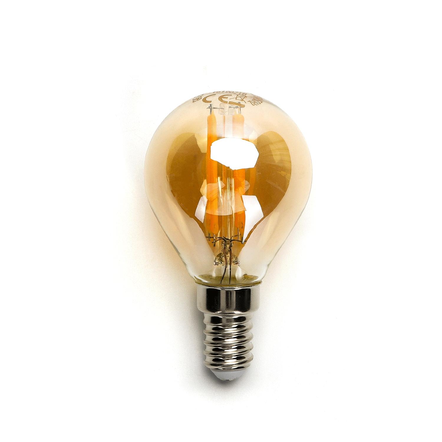 LED Filament Bulb (Amber) G45 E14 8W