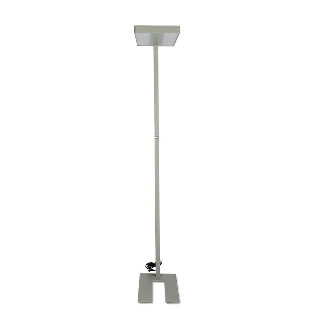 80W Lampa podłogowa LED/ Ściemnianie pokrętłem, Barwa:4000K, Obudowa: Srebrna, VTAC, SKU 8523