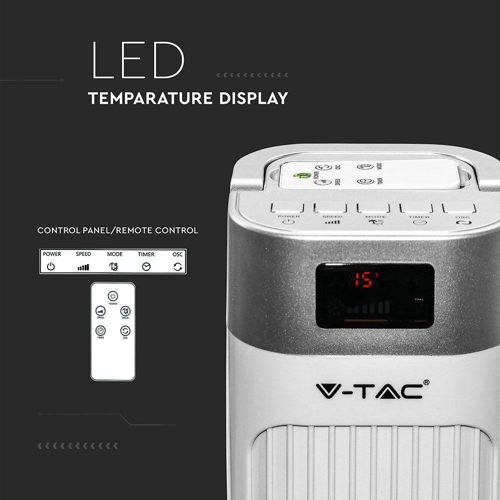 VT-5536 55W LED TOWER FAN WITH TEMPERATURE DISPLAY AND REMOTE CONTROL(36INCH)