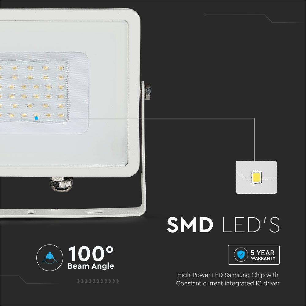 30W Naświetlacz LED SMD, Chip SAMSUNG, Barwa:4000K, Obudowa: Biała, VTAC, SKU 21404