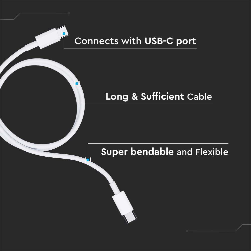 VT-5303 1M TYPE C USB CABLE WHITE