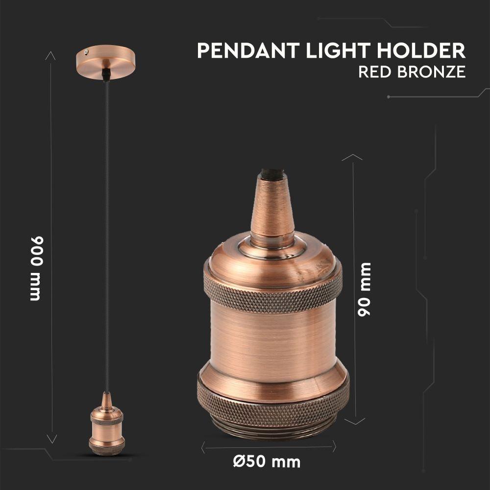 VT-7555 METAL PENDANT LIGHT-E27 HOLDER- RED BRONZE