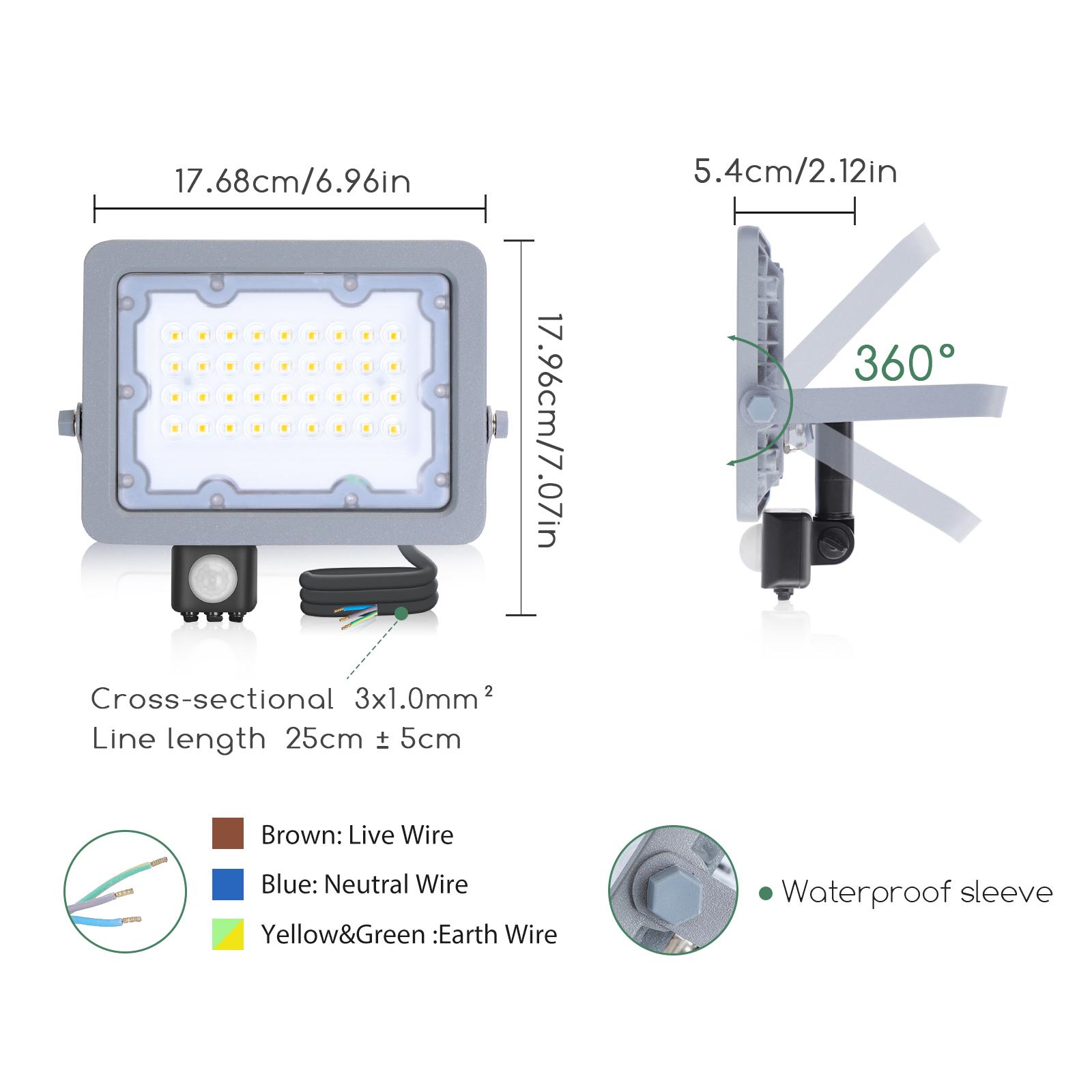 LED Slim Projector with Sensor 30W