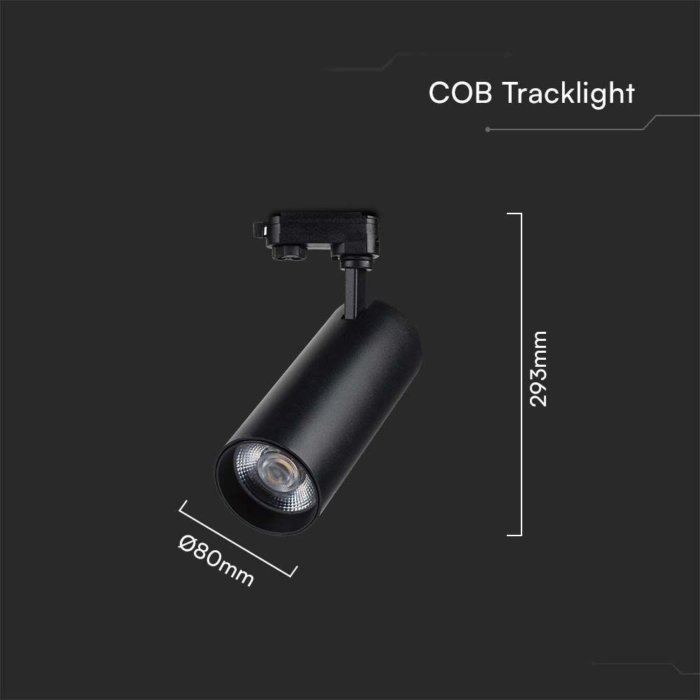 VT-47050 40W COB LED TRACKLIGHT 3IN1 BLACK BODY, BLACK REFLECTOR, BLACK BACK COVER