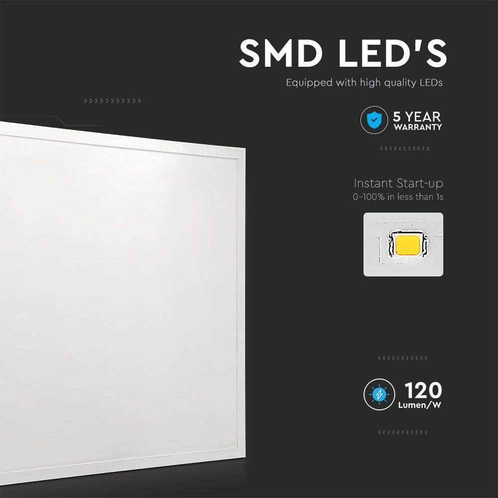 36W Panel LED 600x600mm, Barwa:4000K, HIGH LUMEN, Opakowanie: 8szt., VTAC, SKU 216706