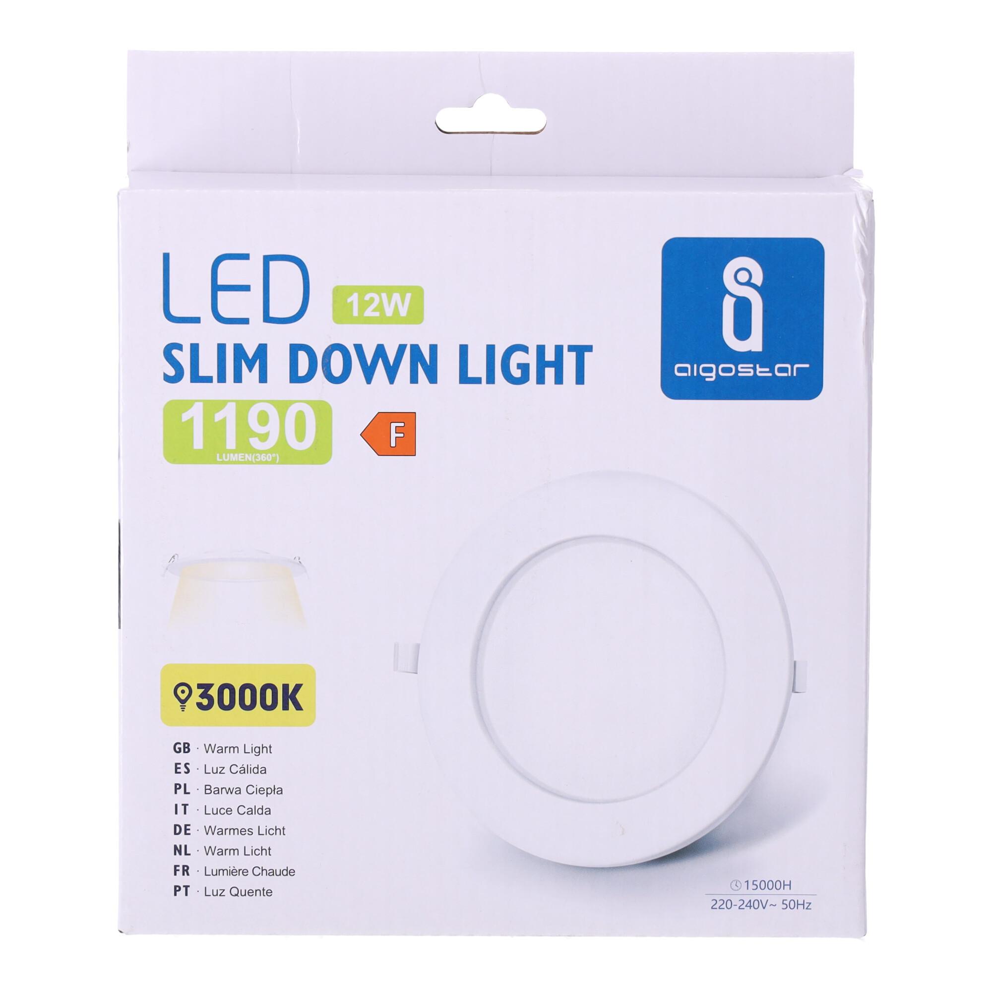 E6 LED Ultra-thin Flush-mounted Round Downlight 12W Yellow Light