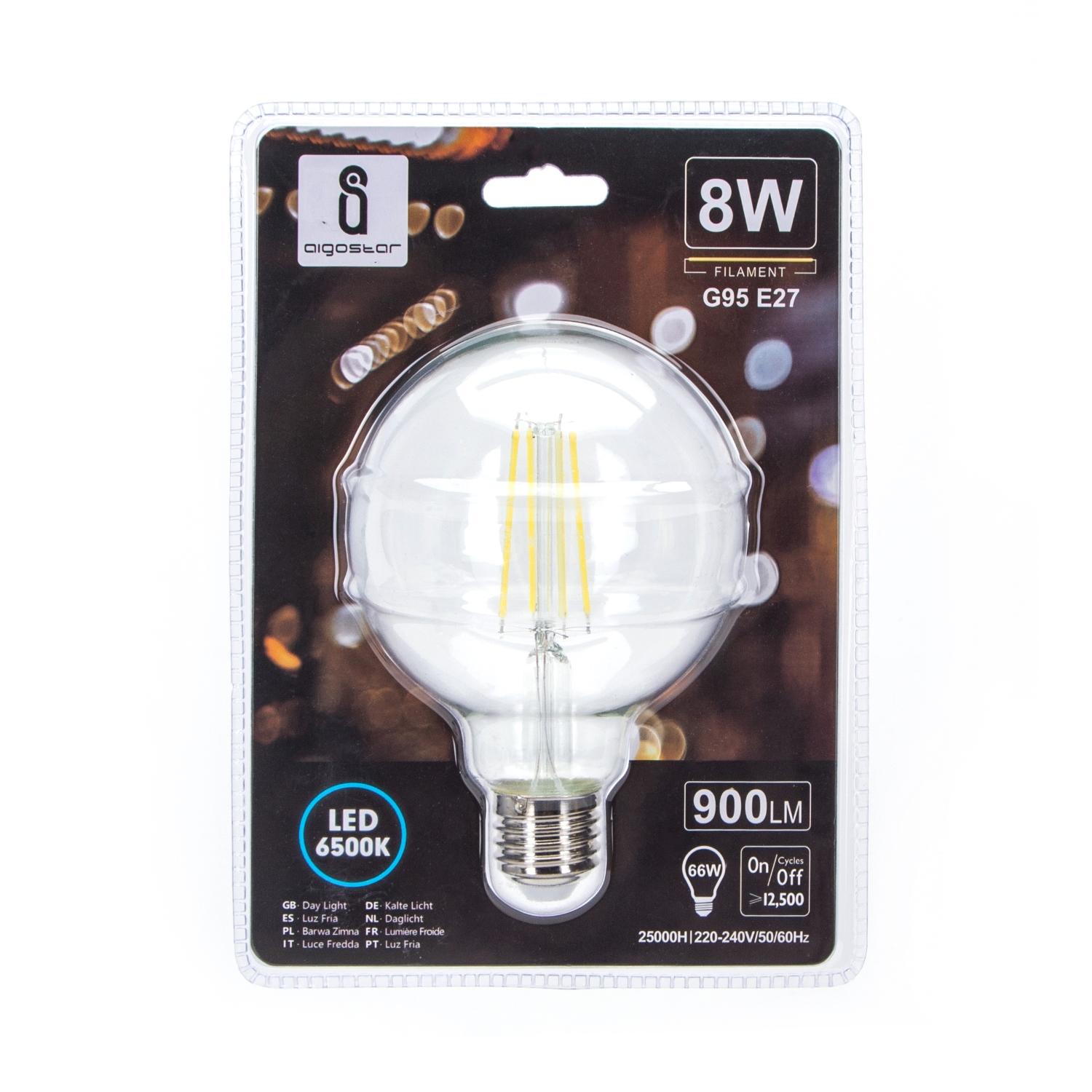 LED Filament Bulb (Clear) G95 E27 8W