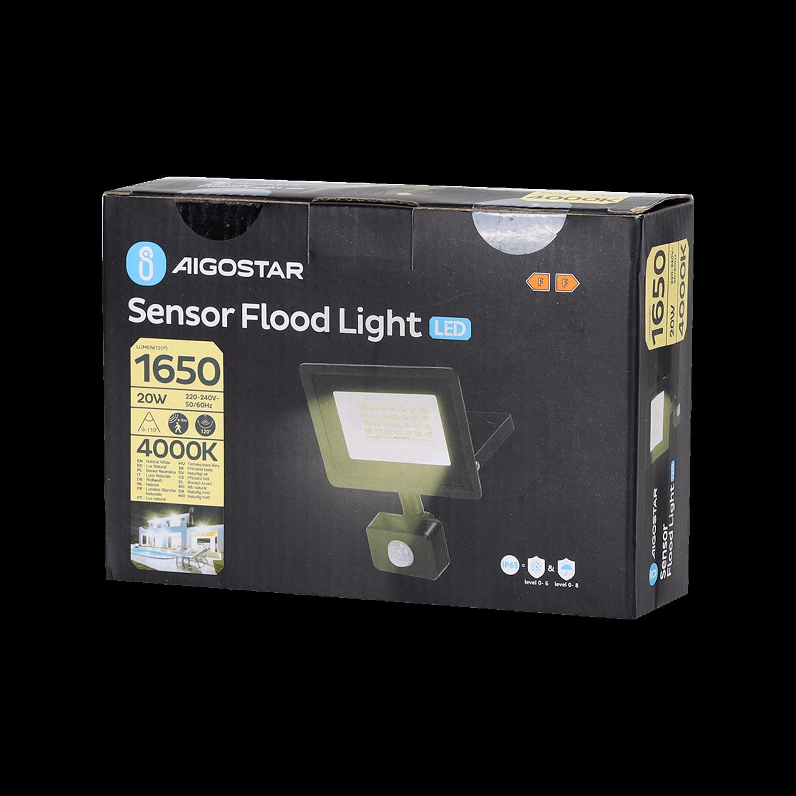 LED sensor floodlight 20W 4000K