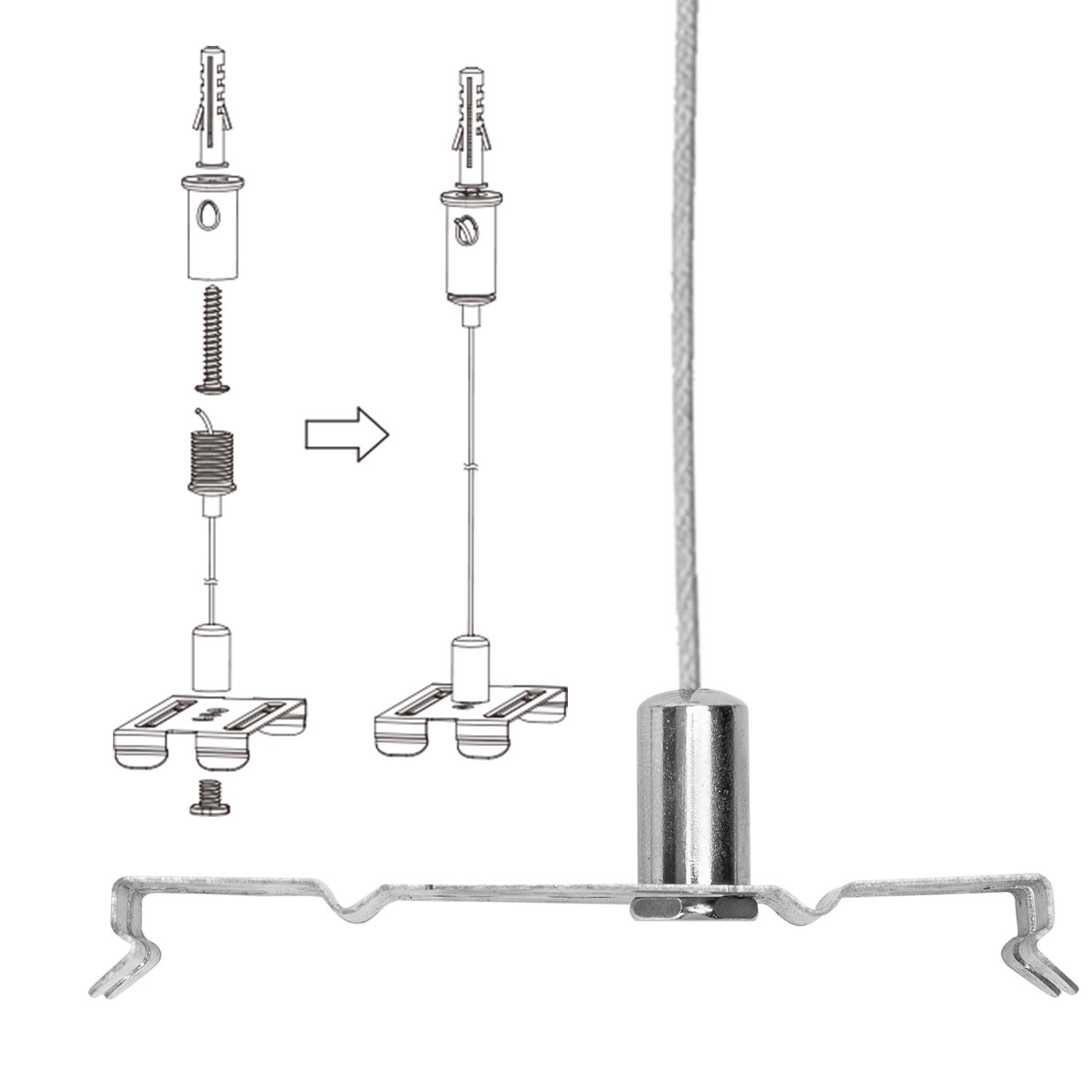 Shadowless connection purification lamp suspension fitting