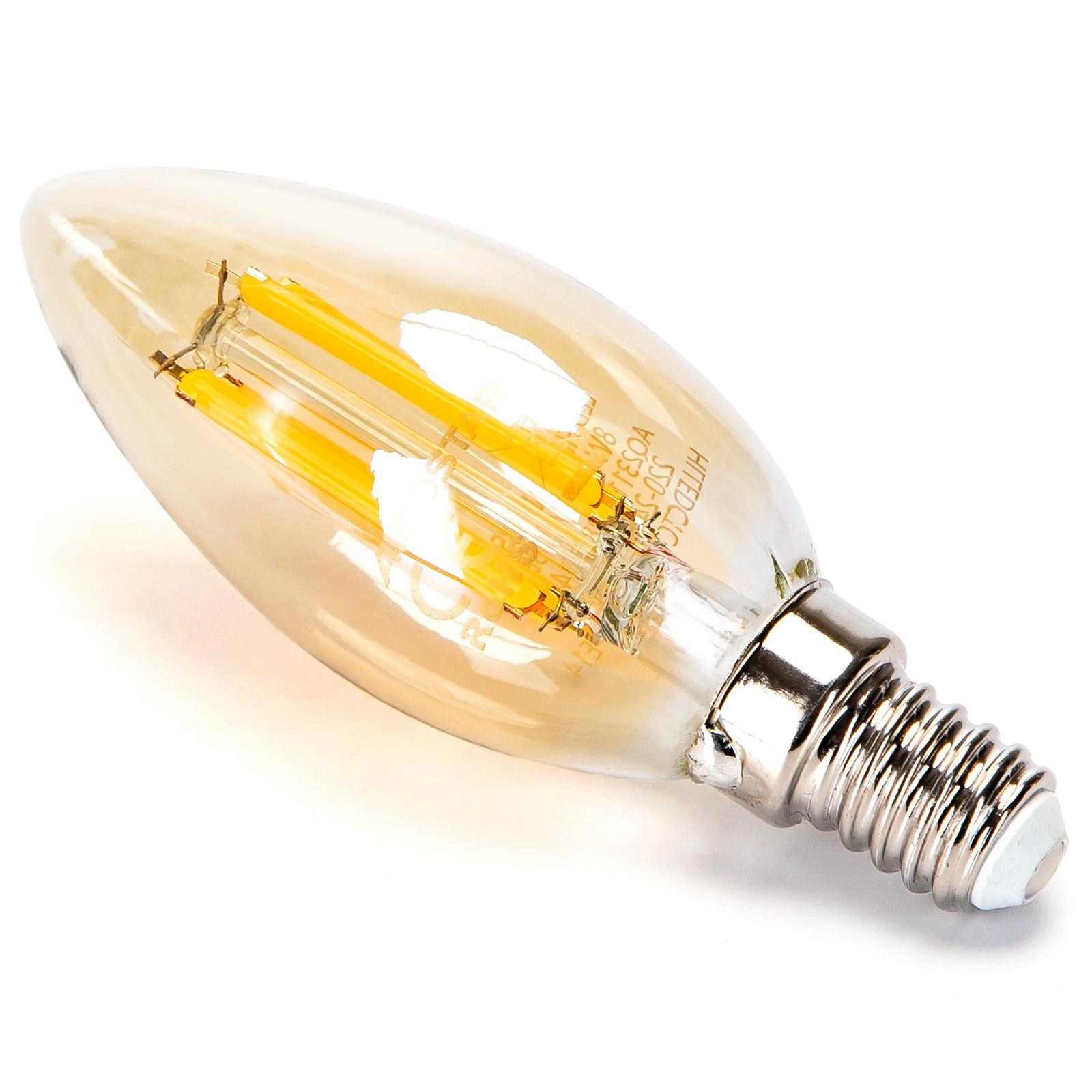 LED Filament Bulb (Amber) G45 E14 8W