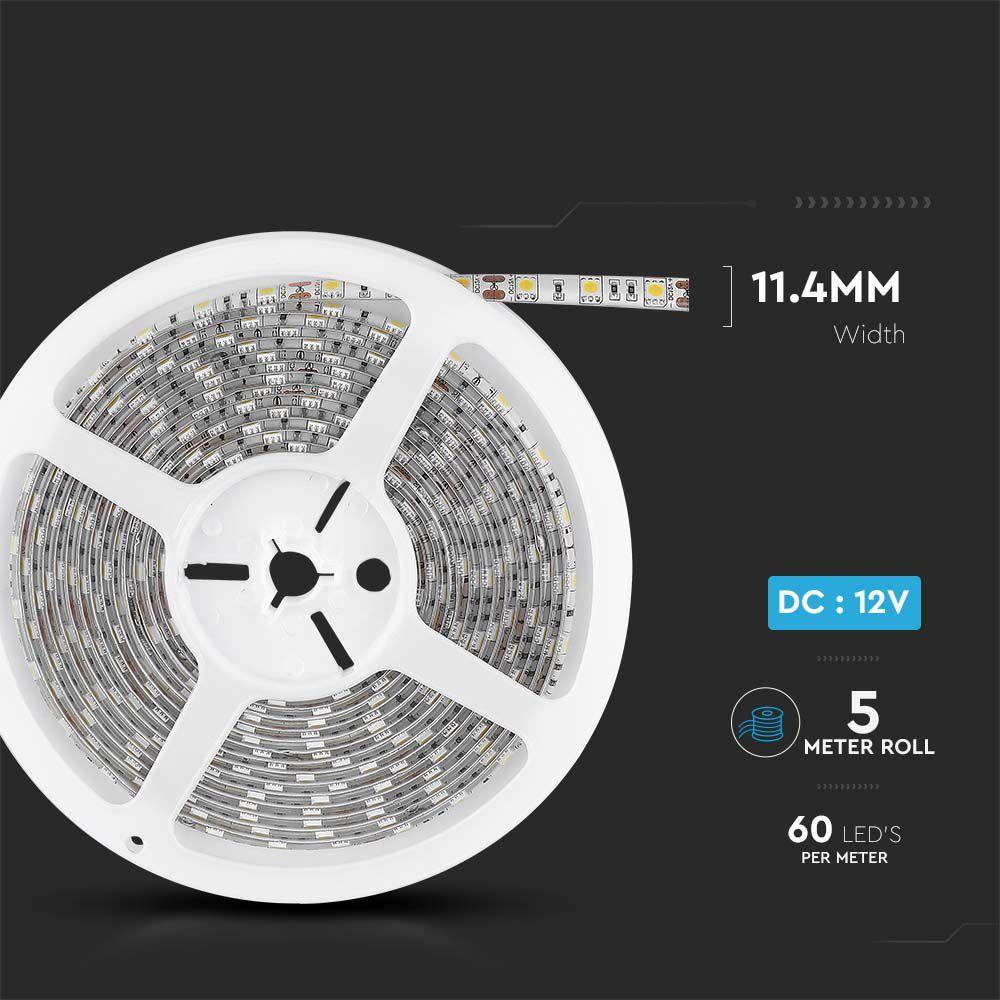 11W Taśma LED, Barwa:4500K, IP65 , Rolka:5m, VTAC, SKU 212150