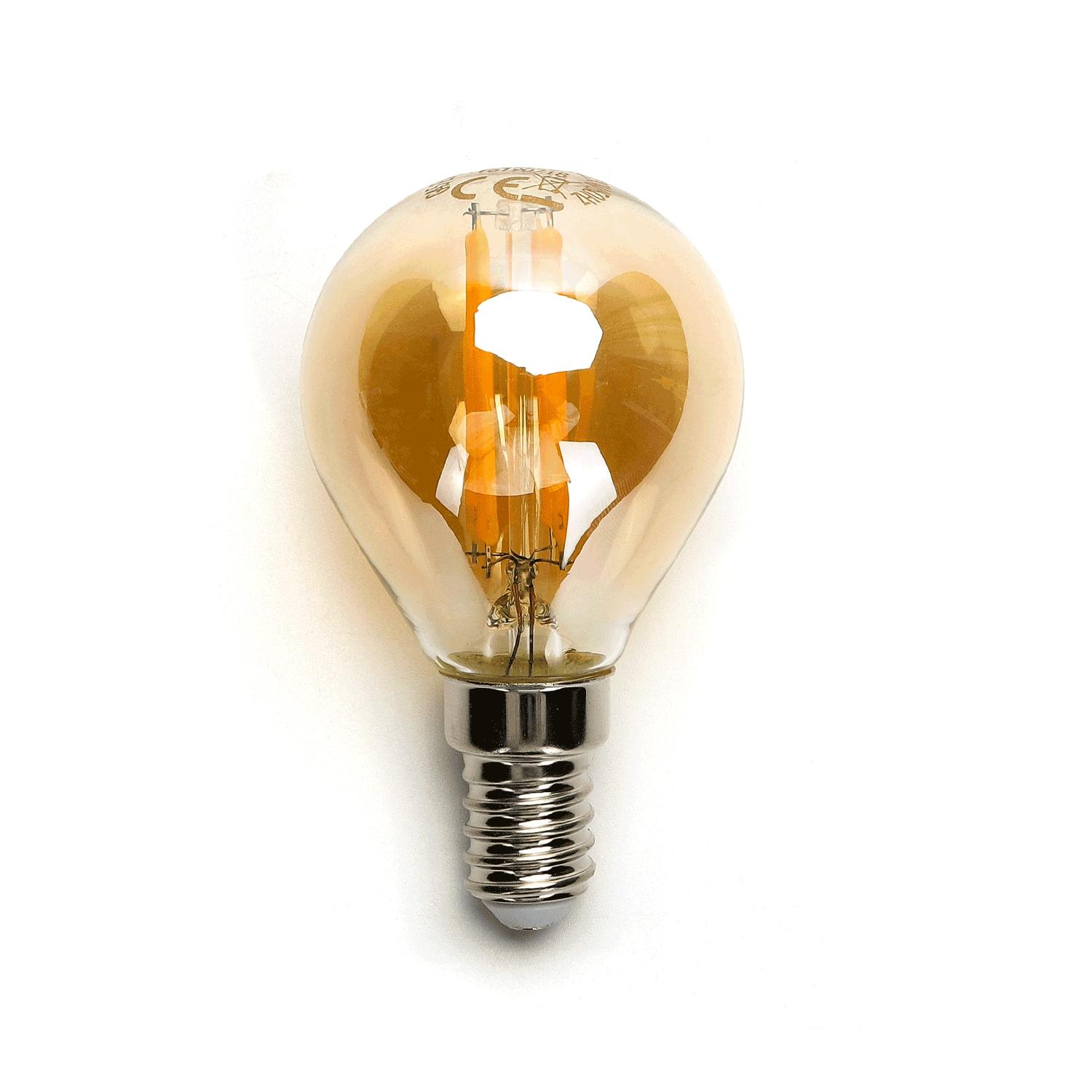 LED Filament Bulb (Amber) G45 E14 6W