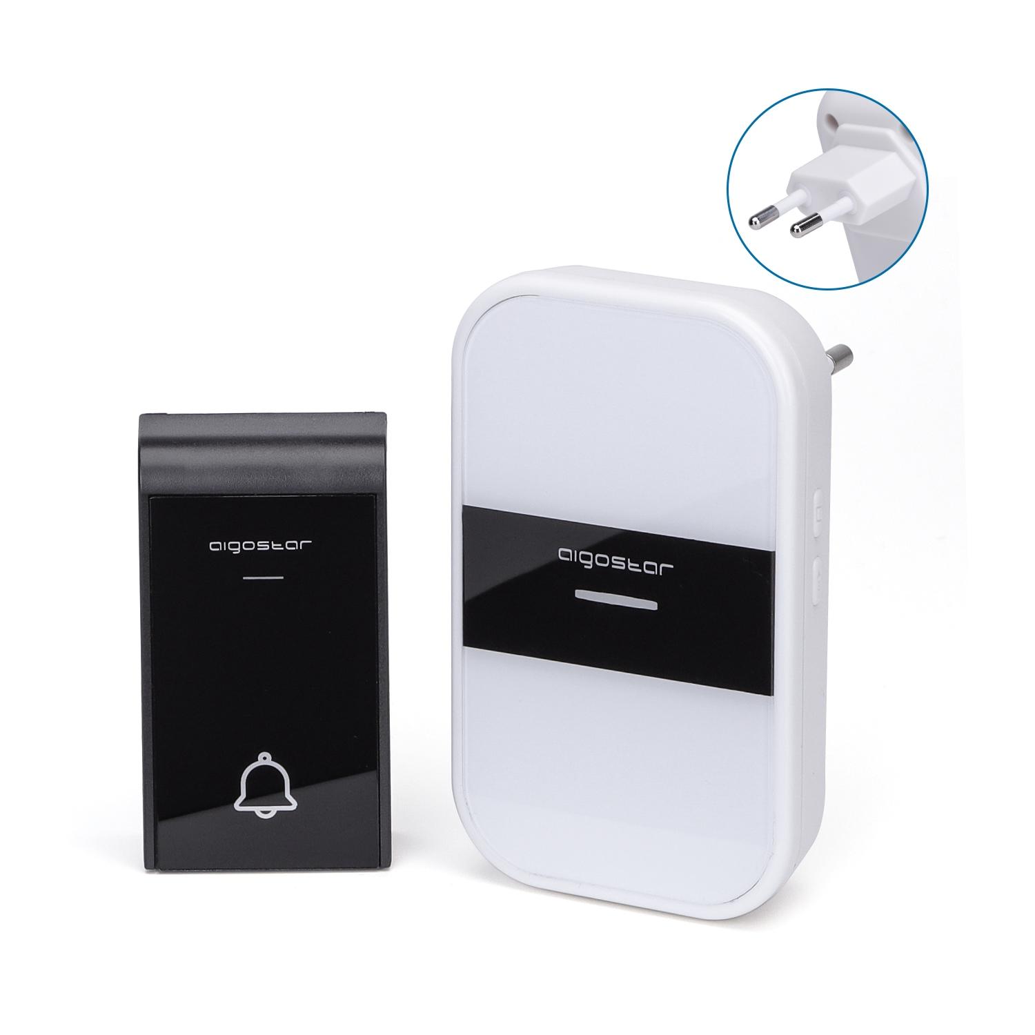 AC Wireless Doorbell White & Black