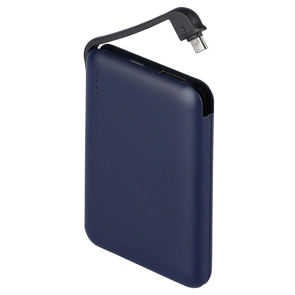 VT-3510 5000mah POWER BANK WITH LED LIGHT DISPLAY & BUILT IN CABLE -NAVY