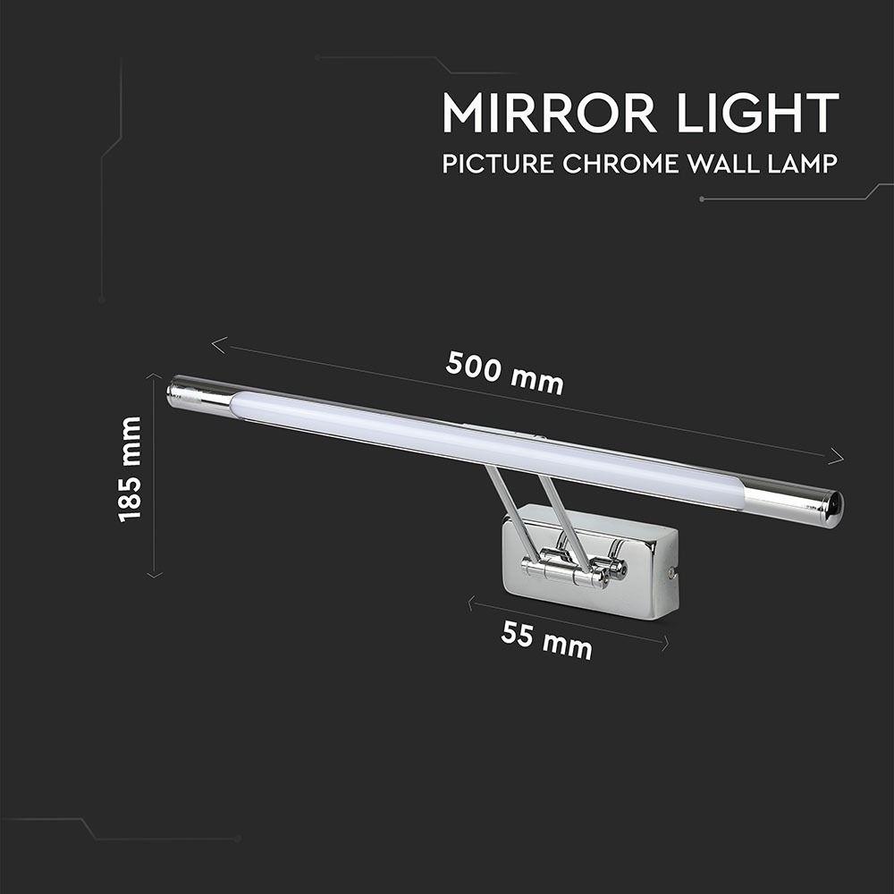 VT-7008 8W LED PICTURE/MIRROR LAMP-CHROME 3000K D:500MM