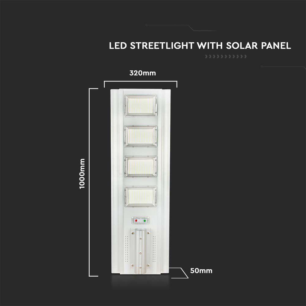 50W Lampa uliczna solarna z czujnikiem ruchu, Barwa:6400K, Obudowa: Srebrna, VTAC, SKU 6760