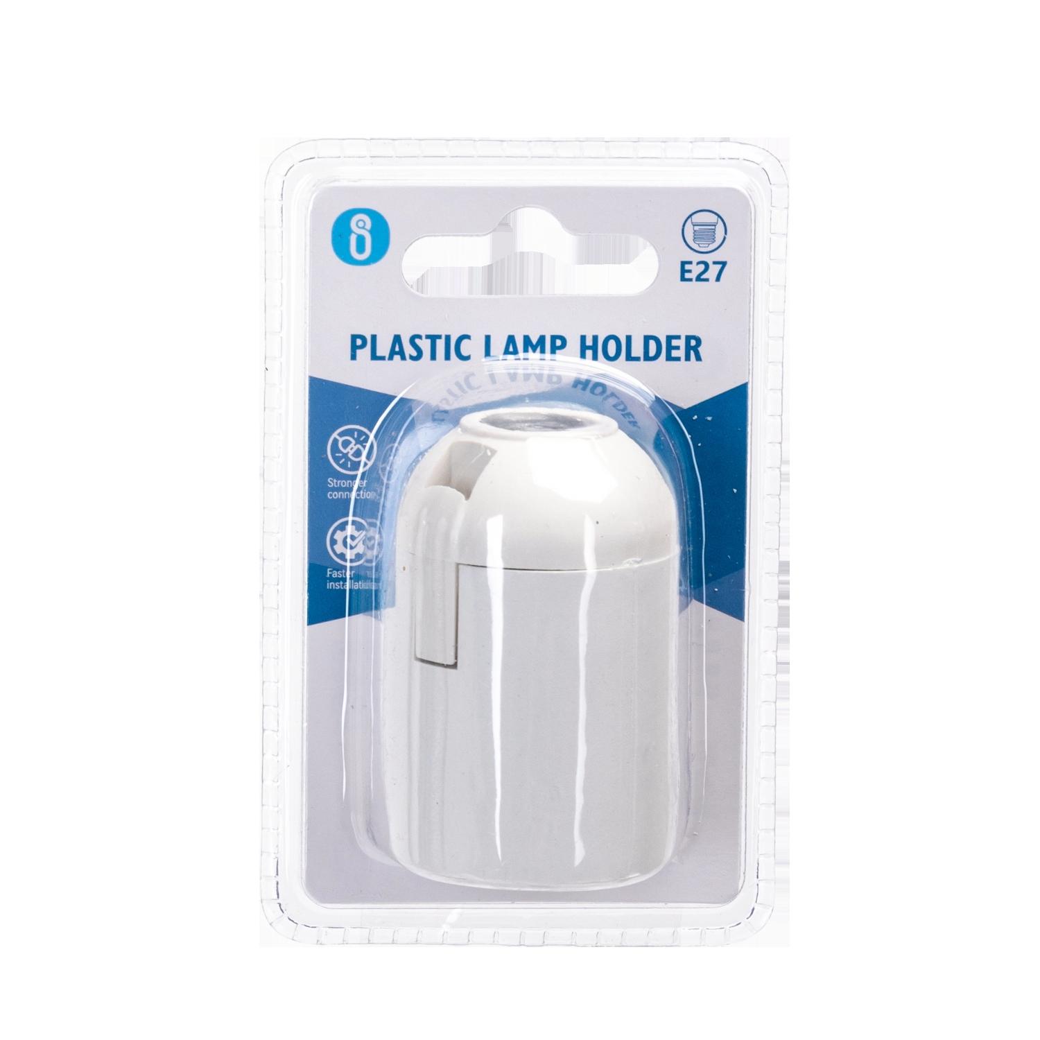 E27 Plastic Spring Terminal Lamp Holder White