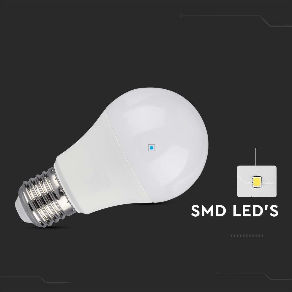 VT-262D 12W A60 LED PLASTIC BULB SAMSUNG CHIP 3000K E27 DIMMABLE