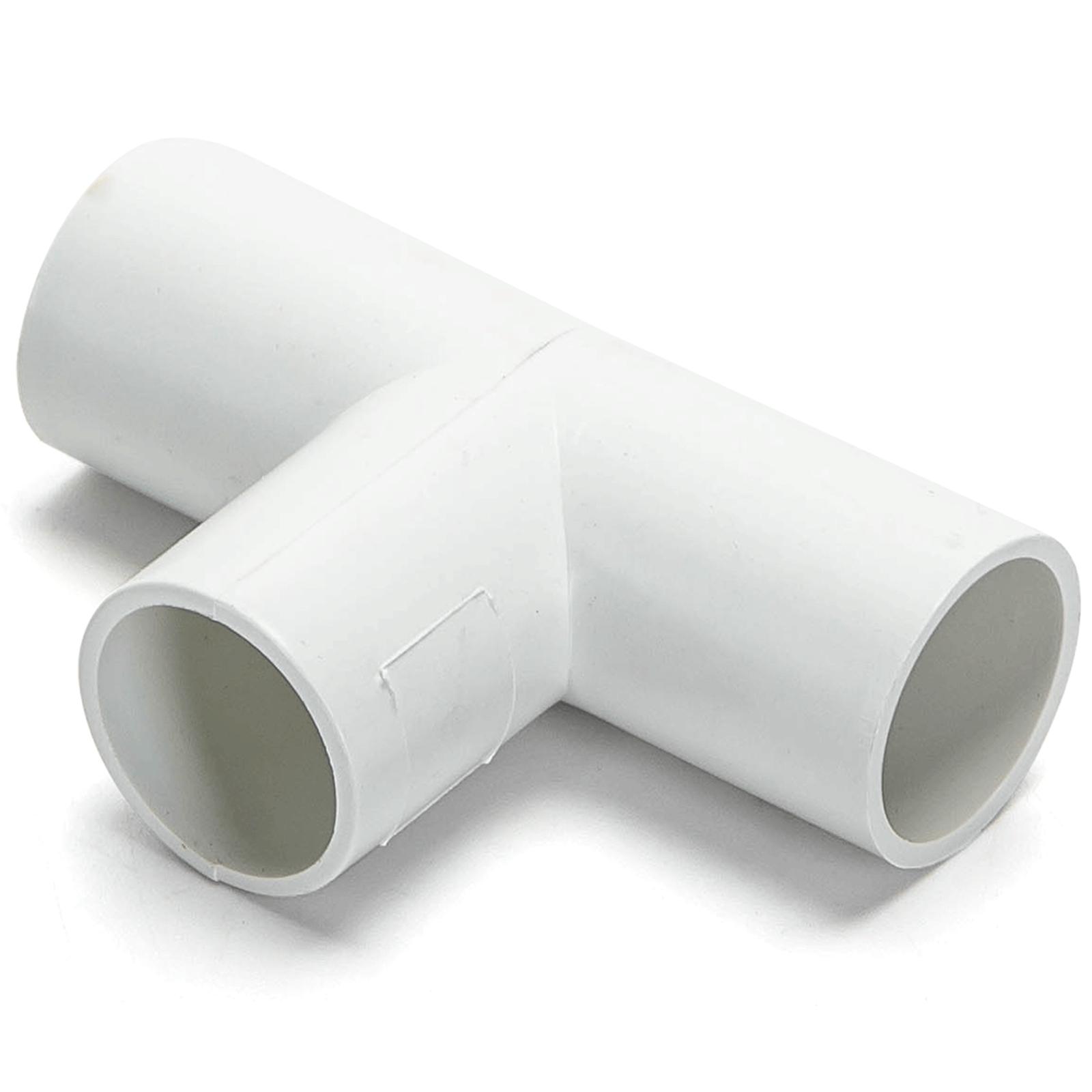 PVC Round Wire Duct Tee Bend White 20mm 4PCS