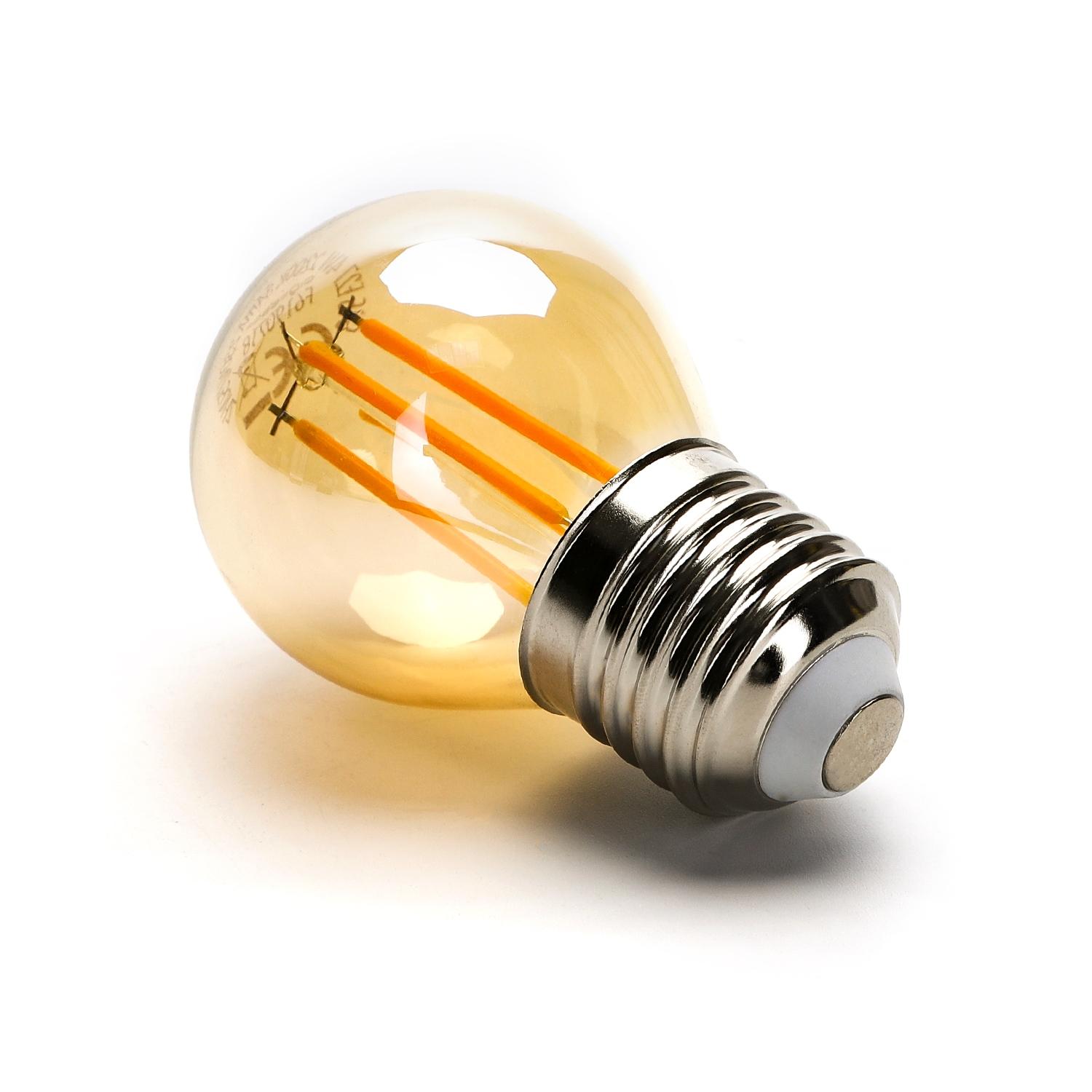 LED Filament Bulb (Amber) G45 E27 4W