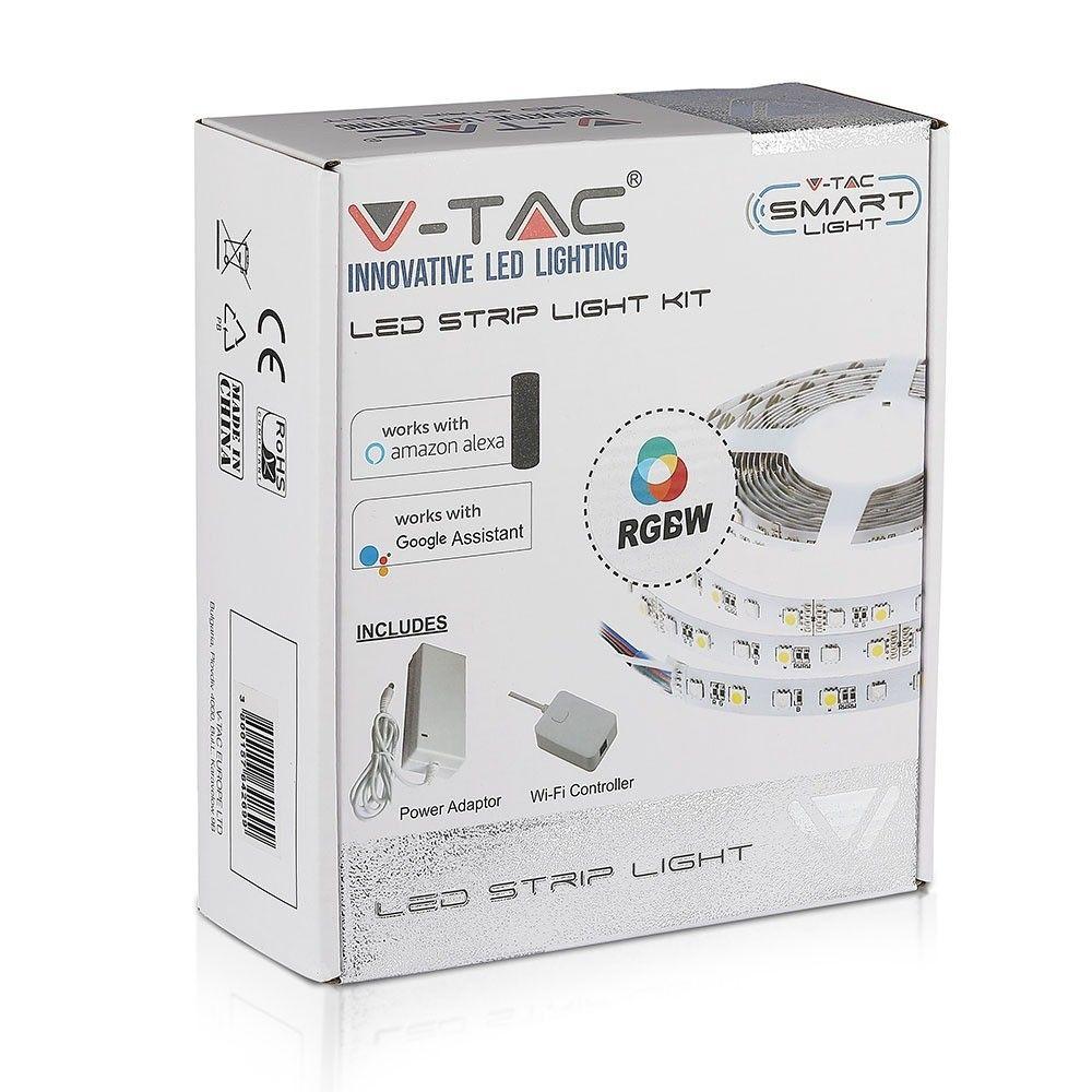 VT-5050 60 10W/M LED STRIP KIT(BS PLUG)COMPATIBLE WITH ALEXA & GOOGLE HOME RGB+W IP20- (5M/ROLL)(PRICE PER M)