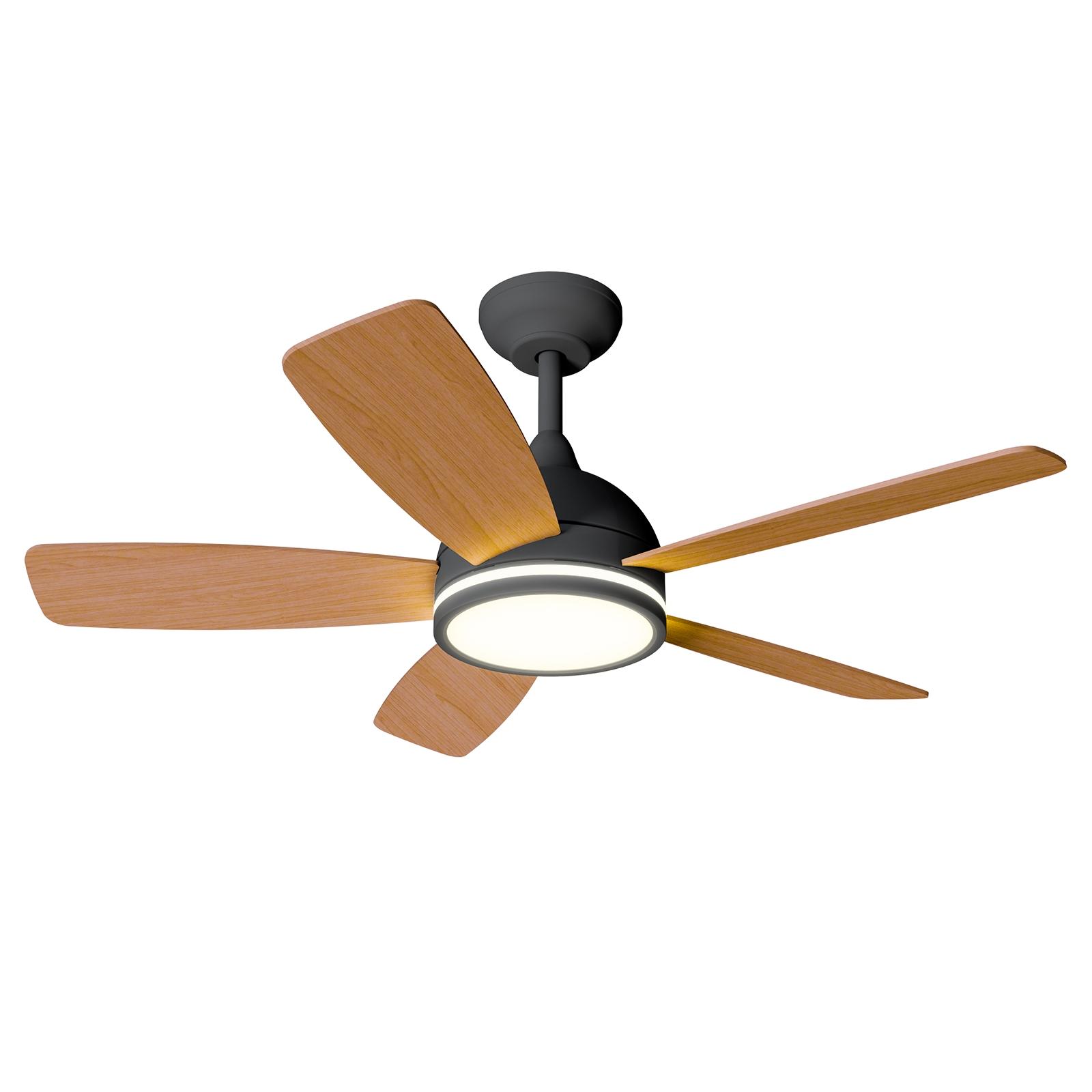 LED CEILING  FAN 52-inch  FIVE-LEAF 6 LEVELS BLACK