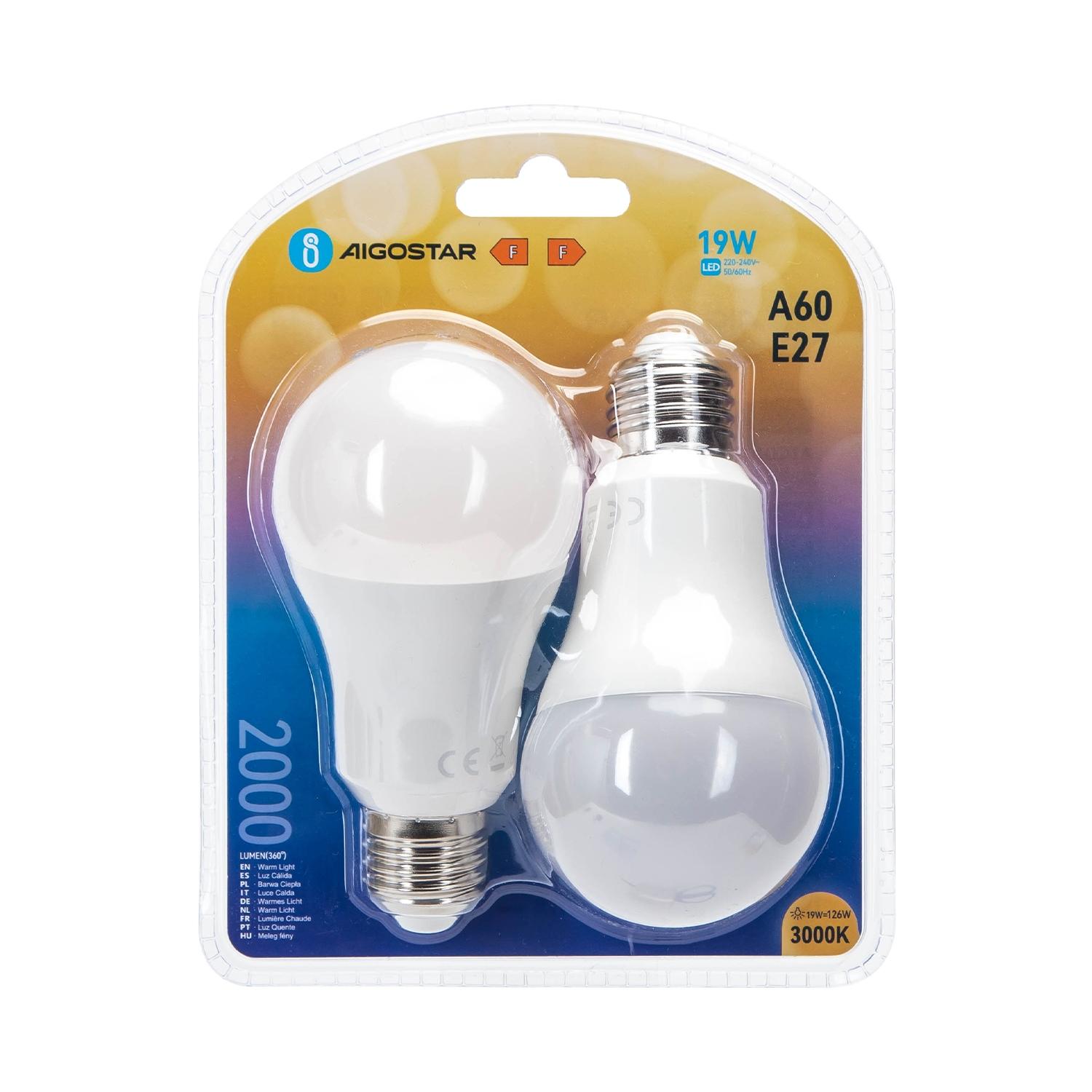 LED E27 19W A60 2pcs ( general bulb )