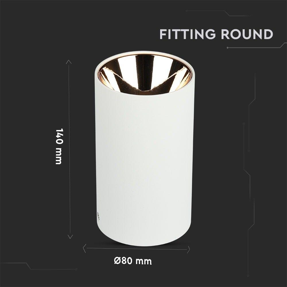 VT-882 GU10 FITTING ROUND WHITE+ROSE GOLD