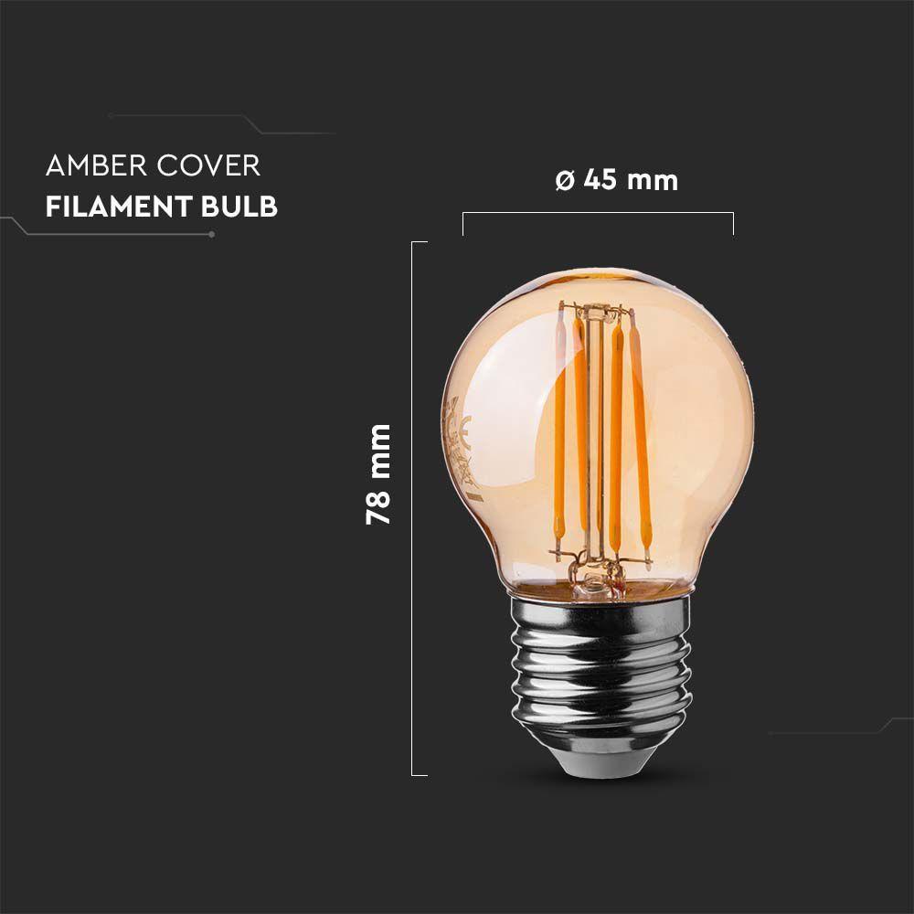 VT-1957 4W G45 FILAMENT BULB AMBER COVER 2200K E27