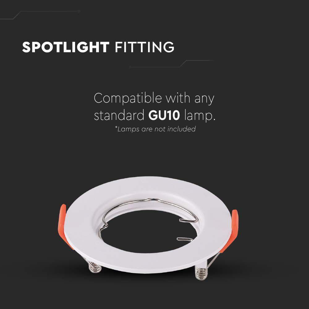 VT-929 GU10 FITTING ROUND WHITE