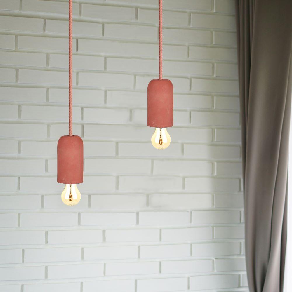 VT-7668 E27 CONCRETE PENDANT LIGHT-RED