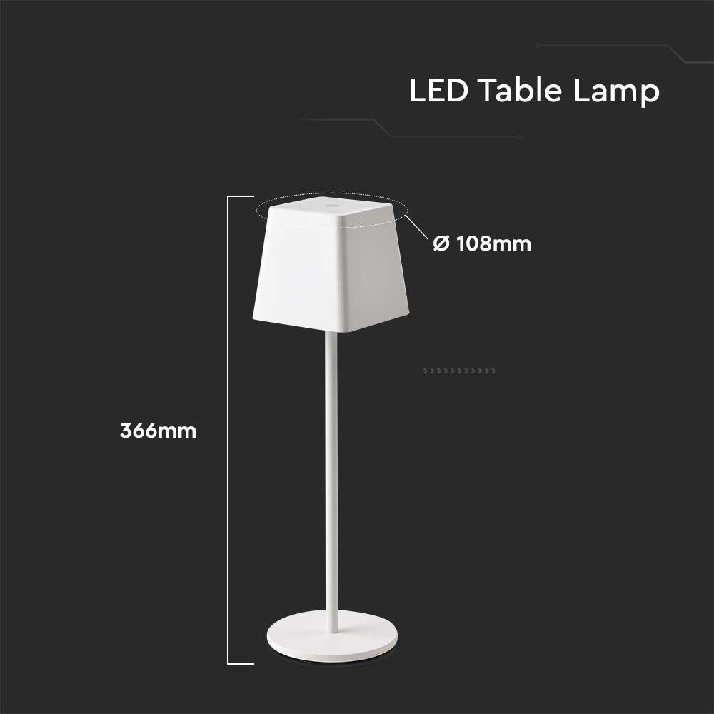 VT-7563 LED 2W TABLE LAMP 3000K WHITE BODY