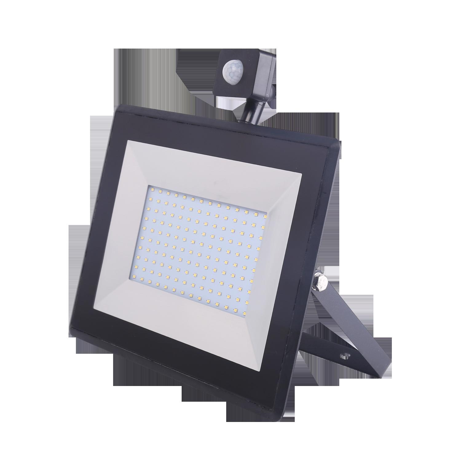 LED Slim Floodlight with Sensor Black 100W (Die-casting)