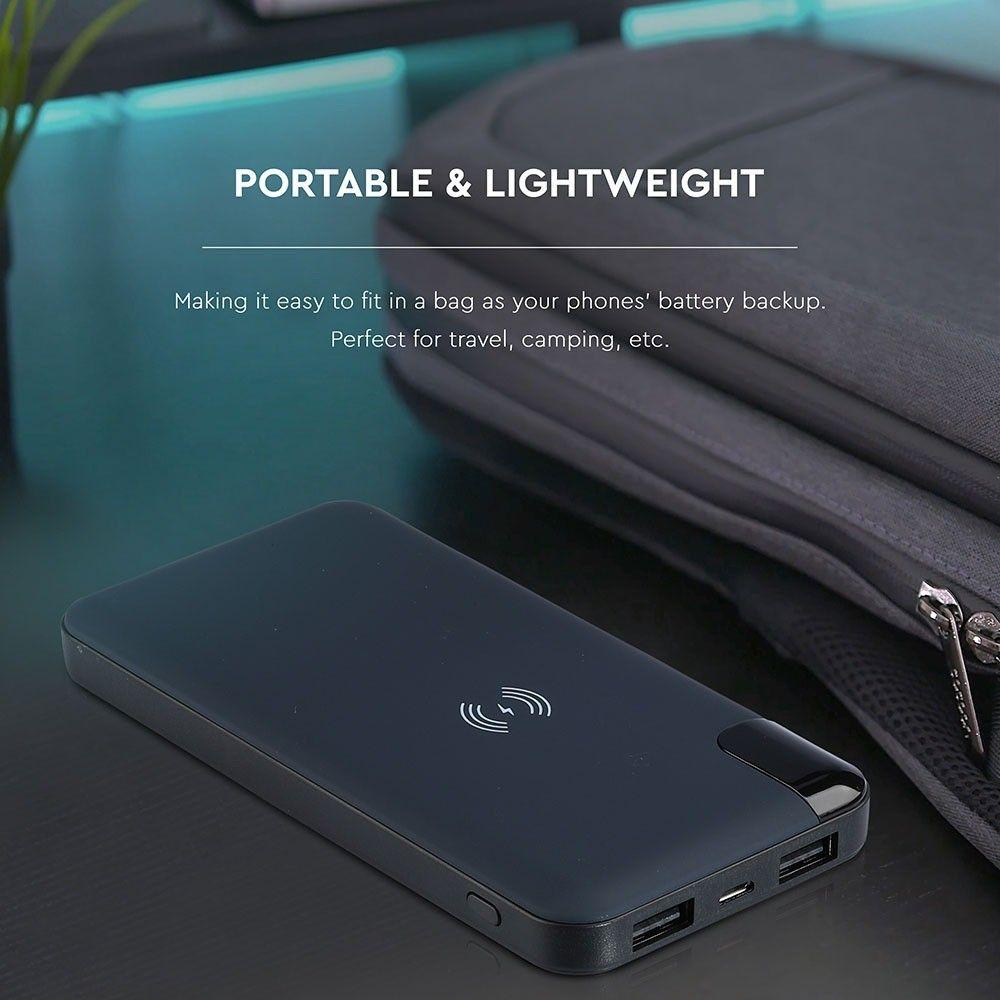 VT-3509 8000mah WIRELESS POWER BANK WITH DISPLAY AND STAND-DARK BLUE