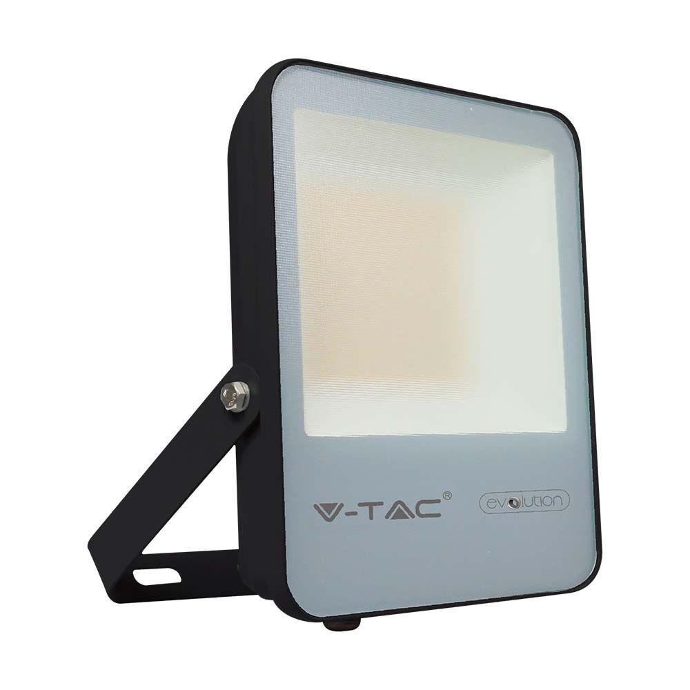 VT-50185 50W LED FLOODLIGHT 4000K BLACK BODY GREY GLASS 185LM/W