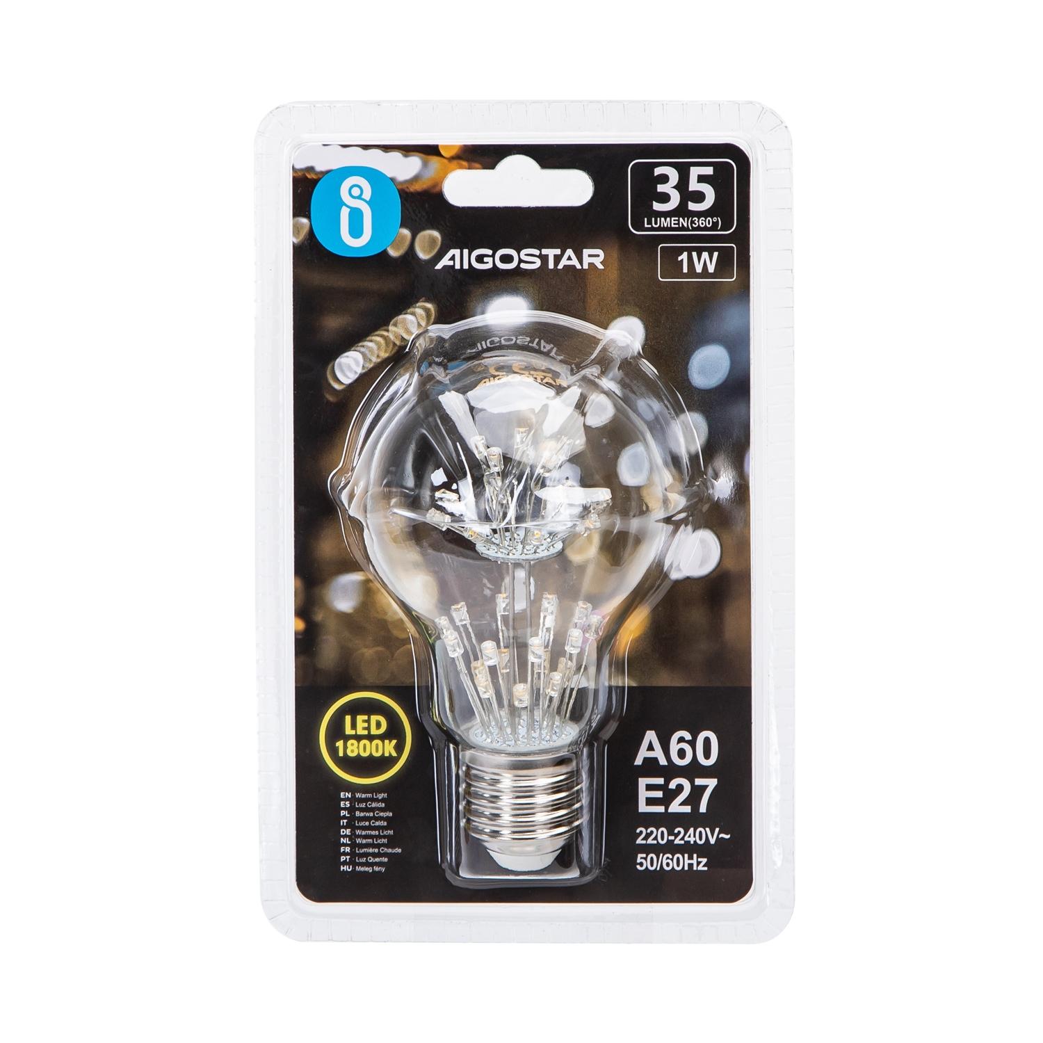 LED starry sky filament bulb A60 E27 1W