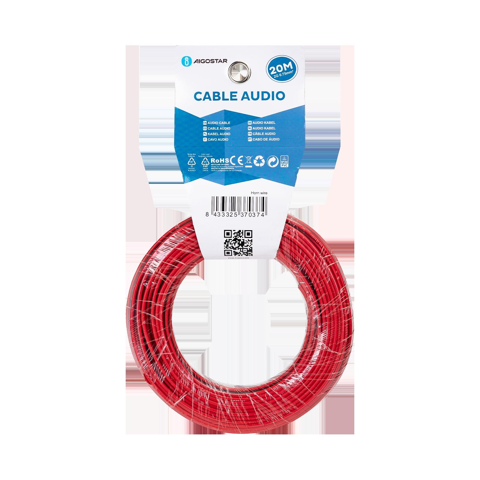 AUDIO CABLE 2G0.75MM2 20M WITH WHITE AND BLACK