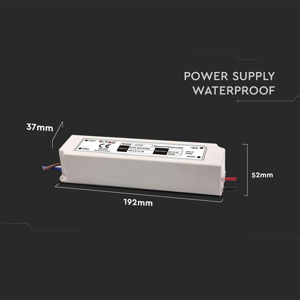 VT-22101 100W LED PLASTIC SLIM POWER SUPPLY 12V IP65