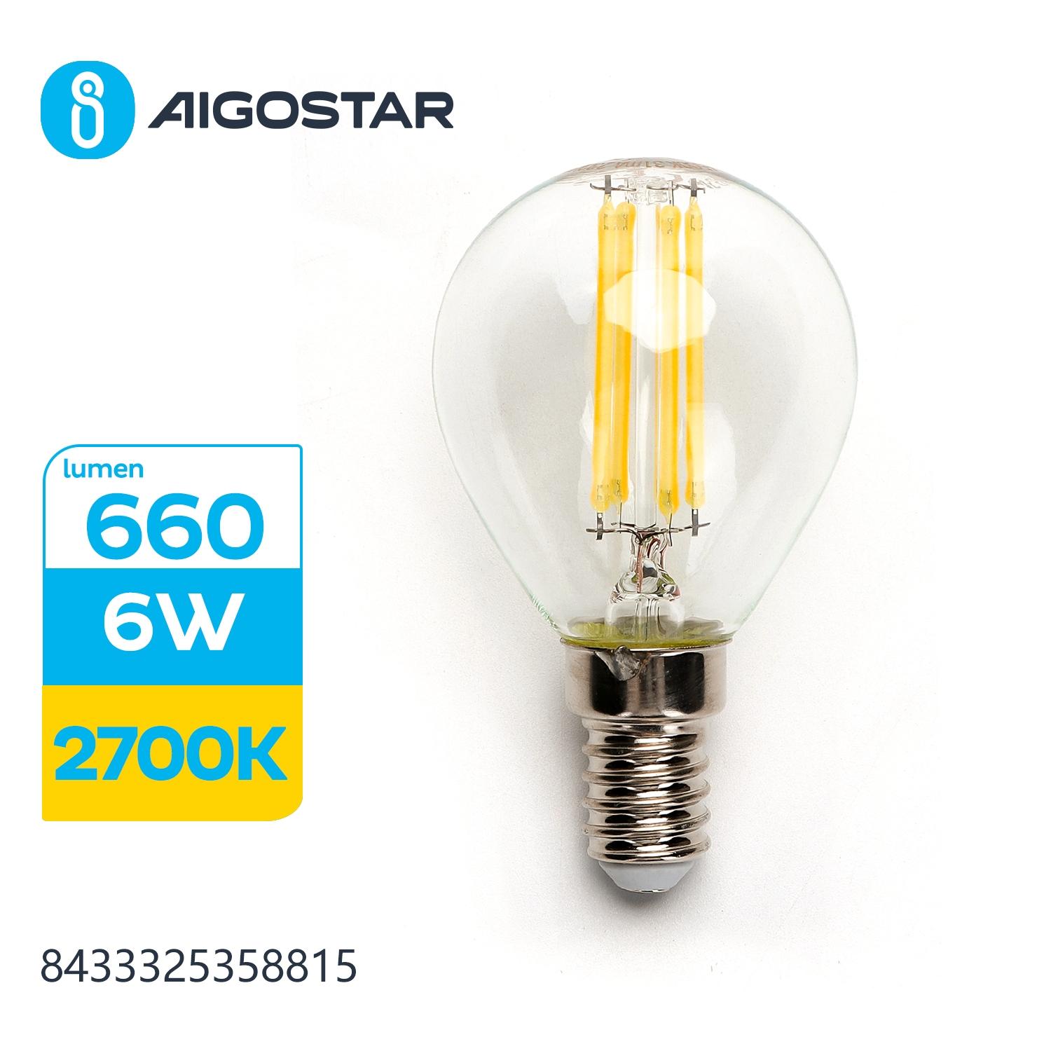 LED Filament Bulb (Clear) G45 E14 6W