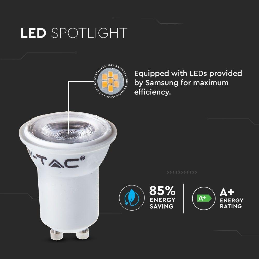 2W GU10 Żarówka LED mini MR11, Chip SAMSUNG, Barwa:4000K, Trzonek:GU10 , VTAC, SKU 870