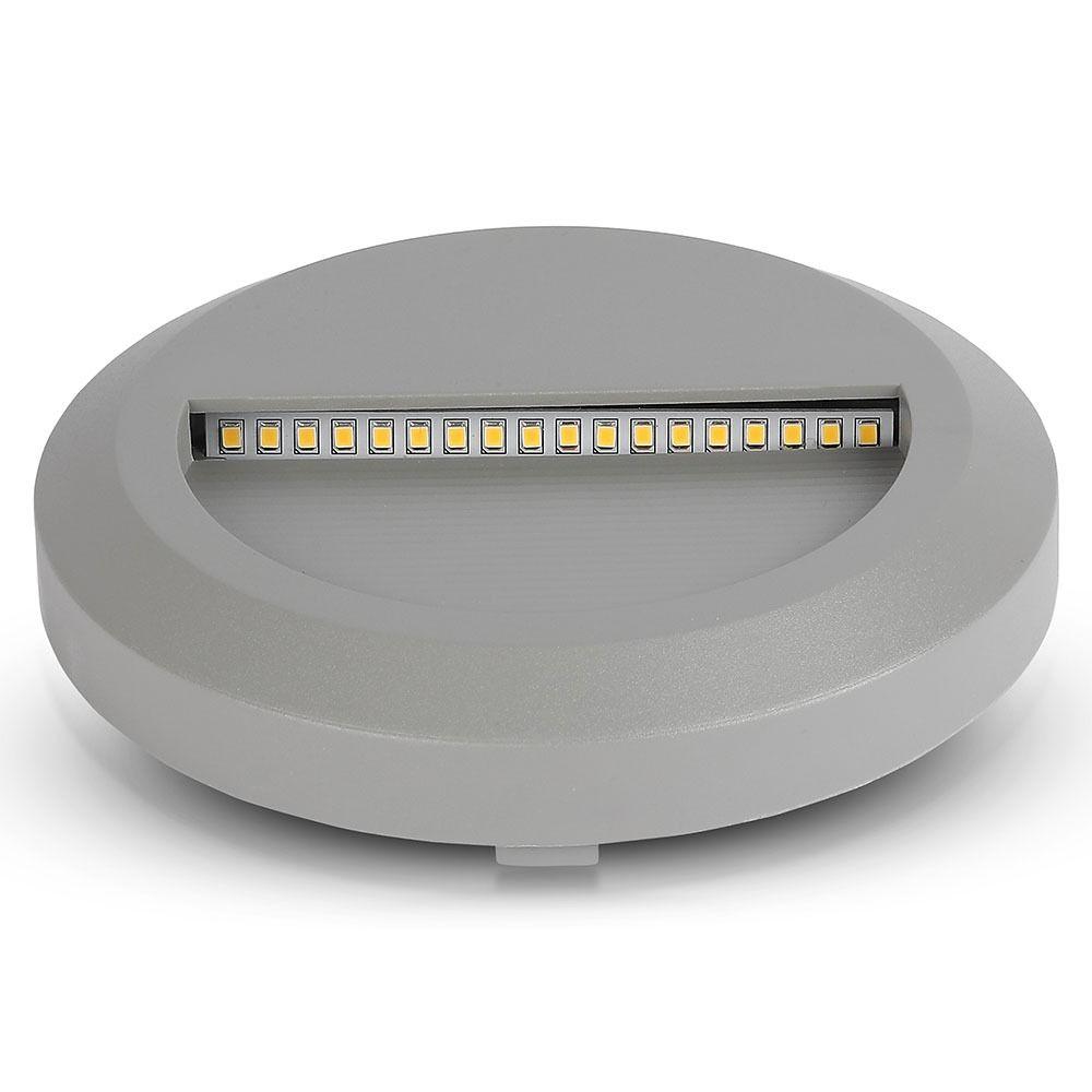 VT-1142 2W LED STEP LIGHT 4000K GREY BODY ROUND