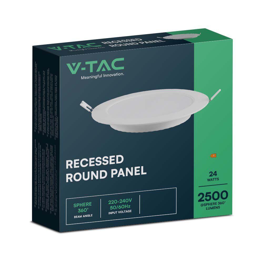 VT-61024 24W BACKLIT RECESSED PANEL 4000K RD