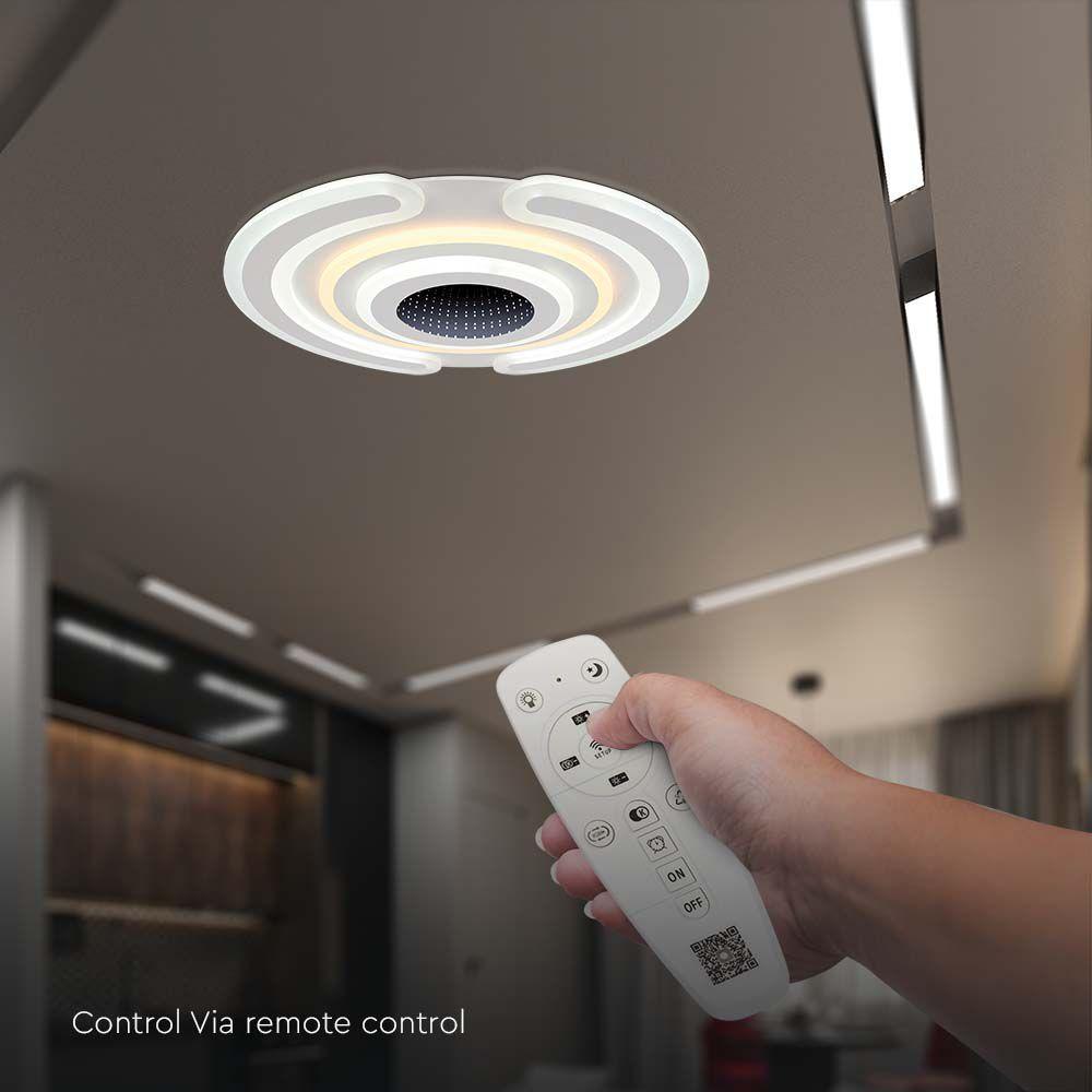 VT-7960 95W LED SMART DECORATIVE CEILING LAMP 52x5CM 3IN1 DIMMABLE+REMOTE CONTROL