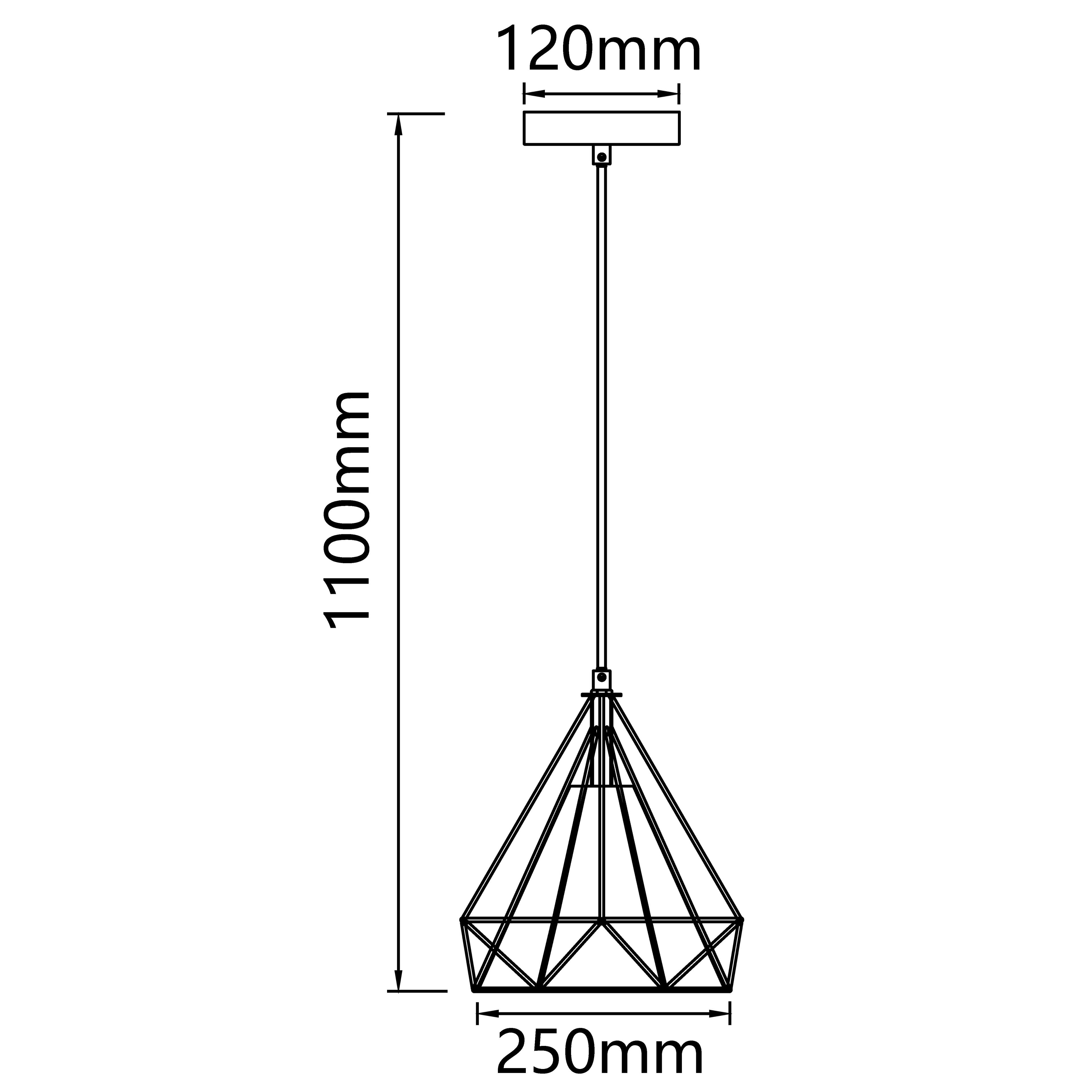 Wisząca lampa retro z żelazną ramą