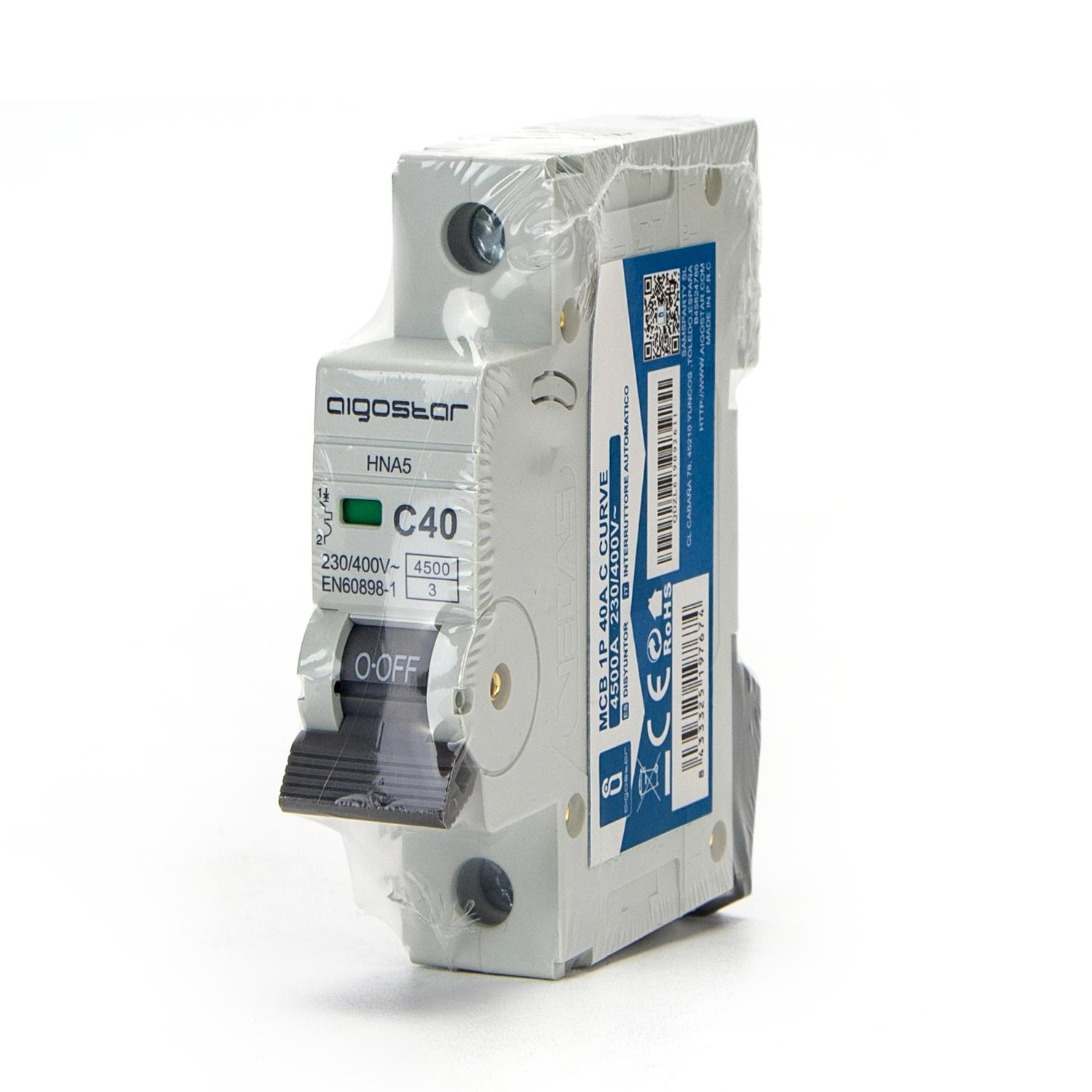 Miniature Circuit Breaker 1P 40A C CURVE Gray