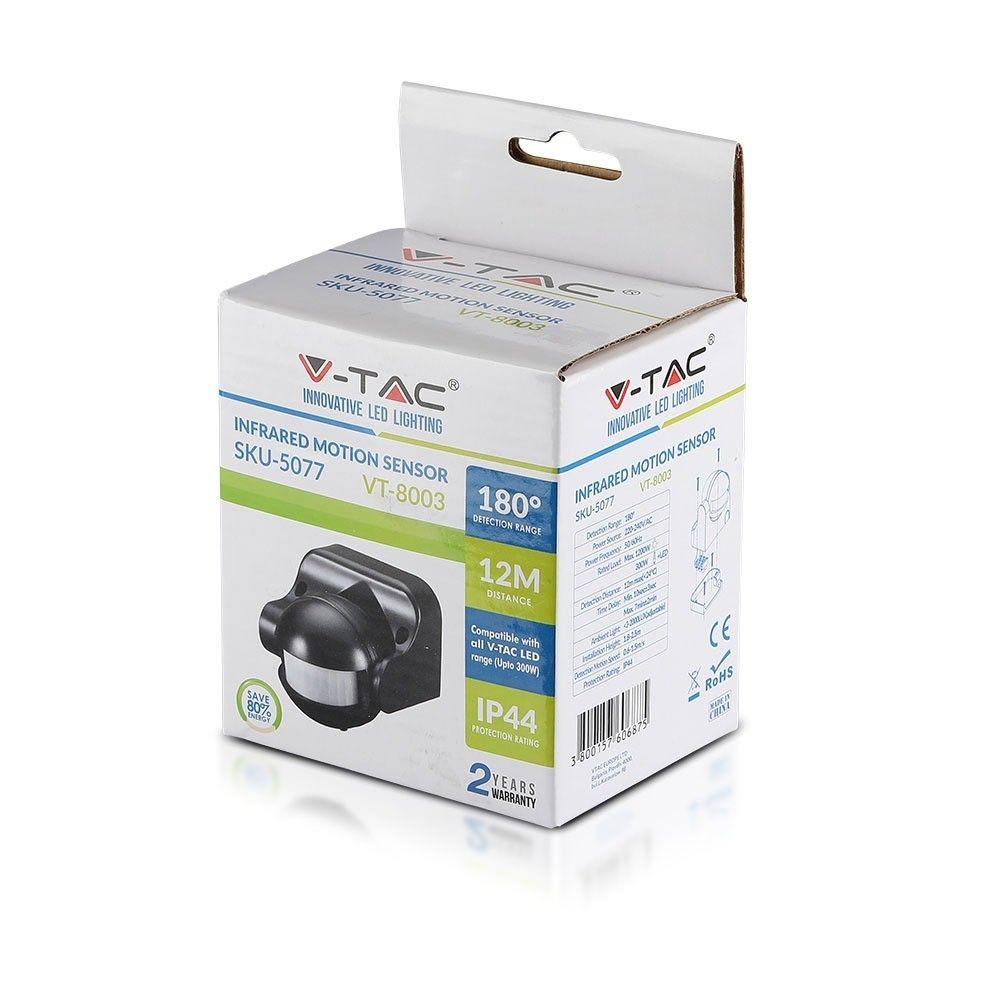 VT-8003 INFRARED MOTION SENSOR-BLACK BODY, IP44 (MAX:300W LED)