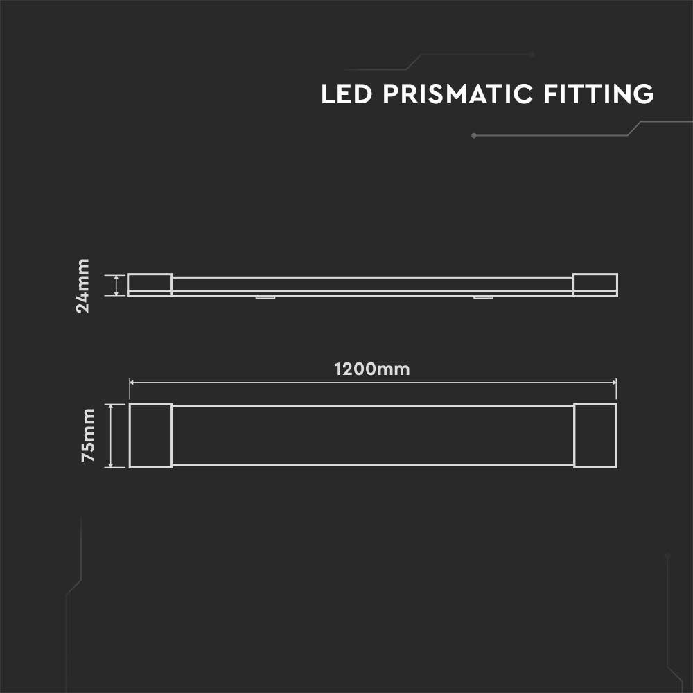 VT-150148 48W LED WATERPROOF FITTING 150CM SAMSUNG CHIP-MILKY COVER+SS CLIPS 6...