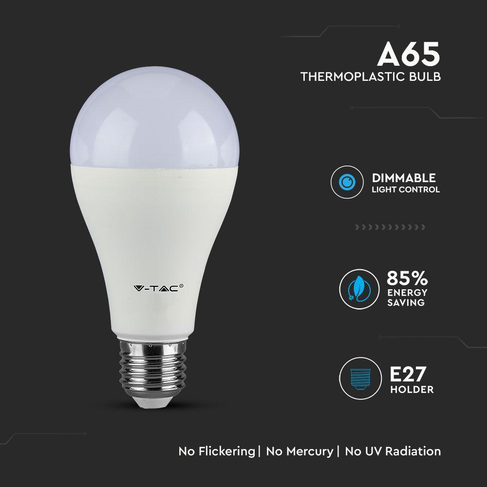 VT-217D 17W A65 LED PLASTIC BULB SAMSUNG CHIP 4000K E27 DIMMABLE