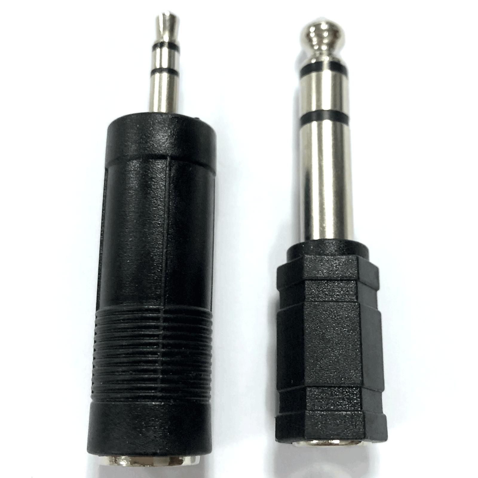 Audio/Video Connector 6.35 Male to 3.5 Female & 3.5Male to 6.3 Female Black