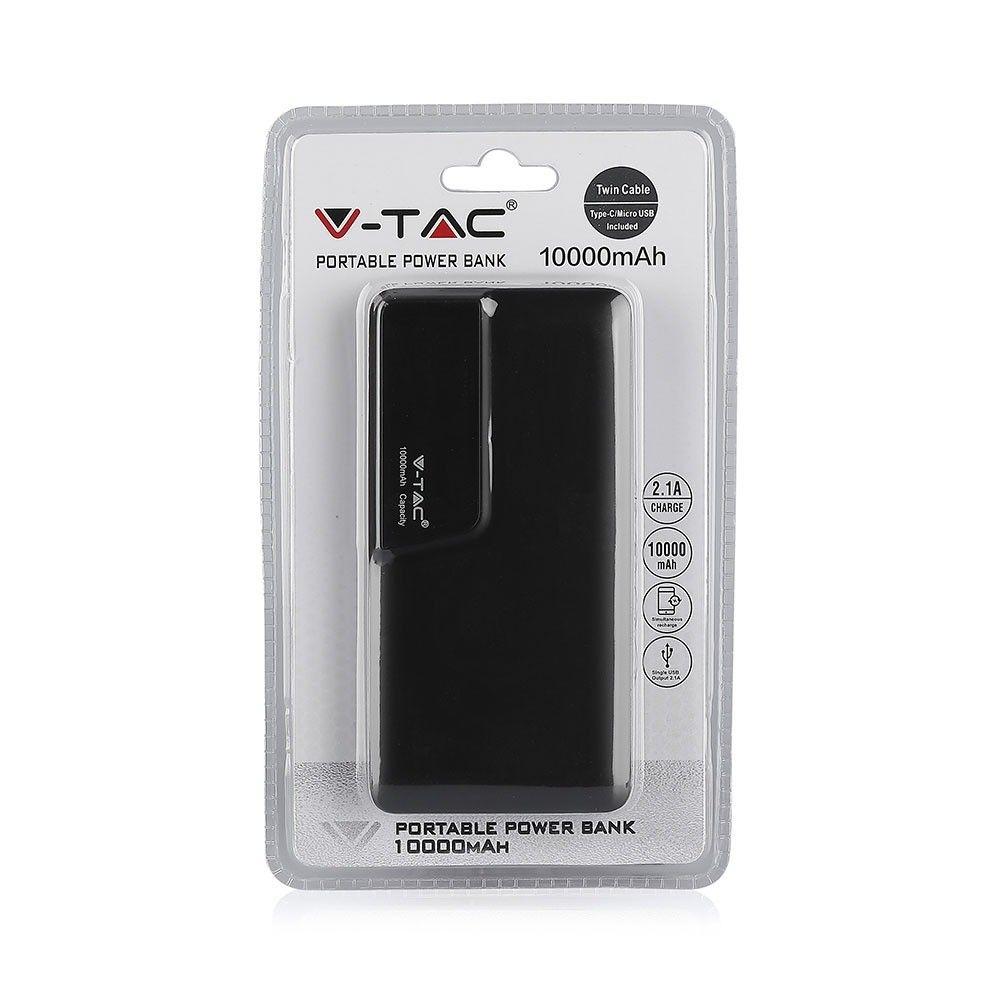 VT-3511 10000mah POWER BANK WITH DIGITAL DISPLAY & USB TYPE-C-BLACK